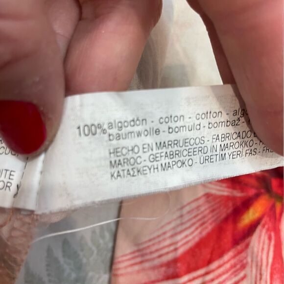 Zara Pastel Pink Tropical Floral Print Shirt dress Midi length - Picture 5 of 7